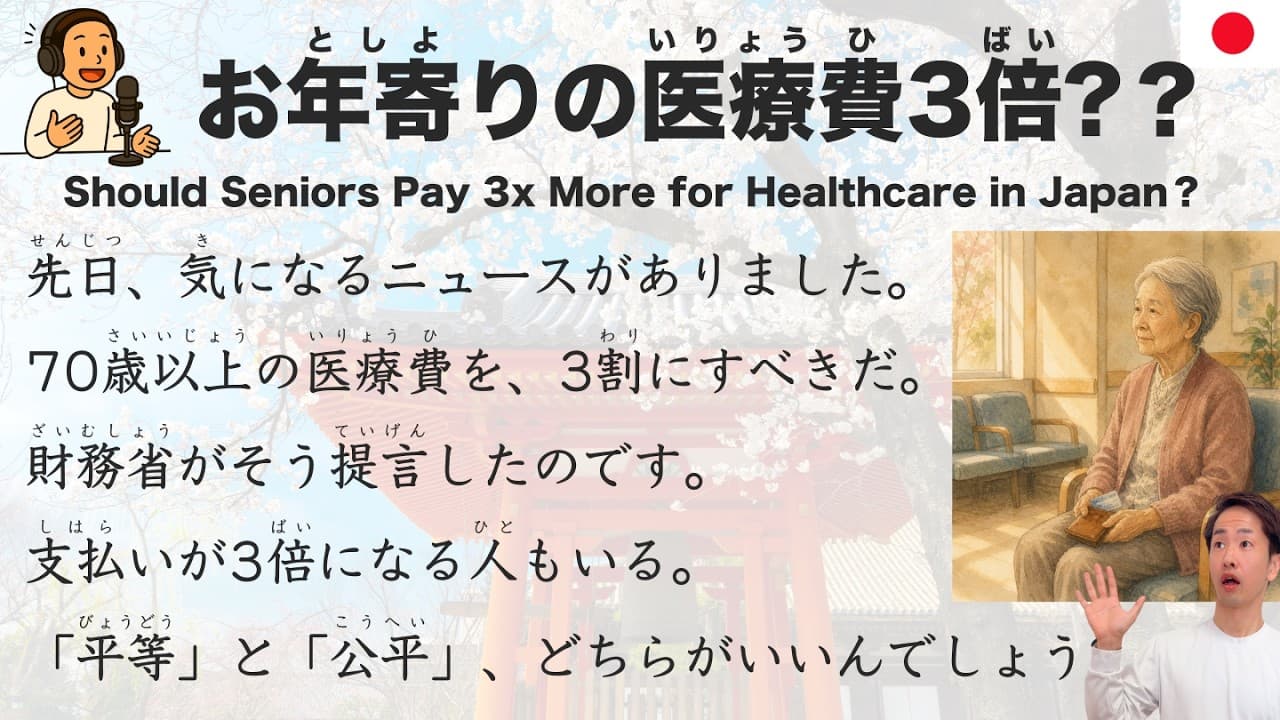 【Japanese Podcast】Should Seniors Pay 3x More for Healthcare in Japan?